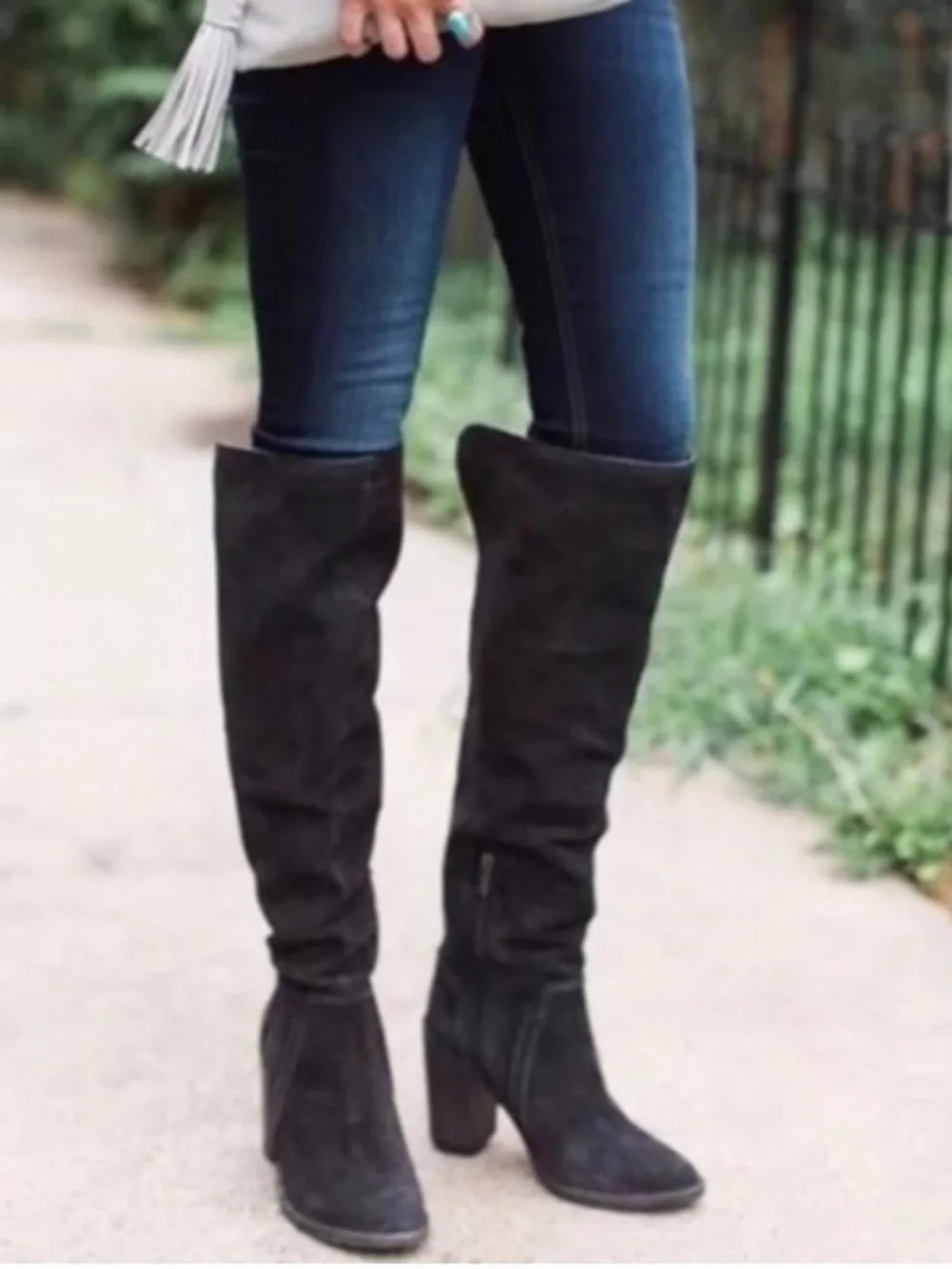 Vince Camuto | Melaya Suede Tall Over the Knee Leather Heeled Boots